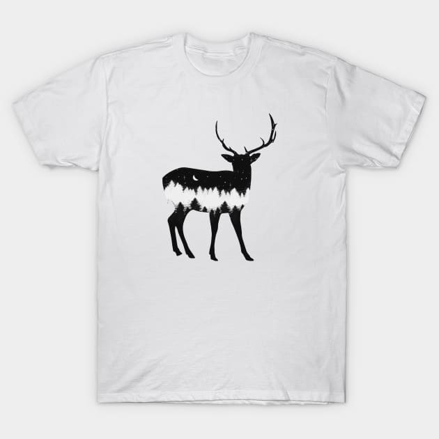 DEER IN THE FOREST T-Shirt by whizzerdee